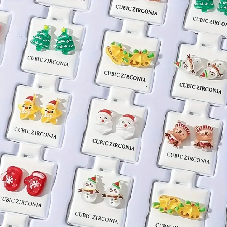 2 PCS Polymer Clay Christmas Earrings Random designs