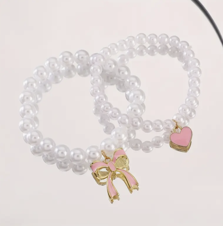 Imitation Pearl Pink Bracelets